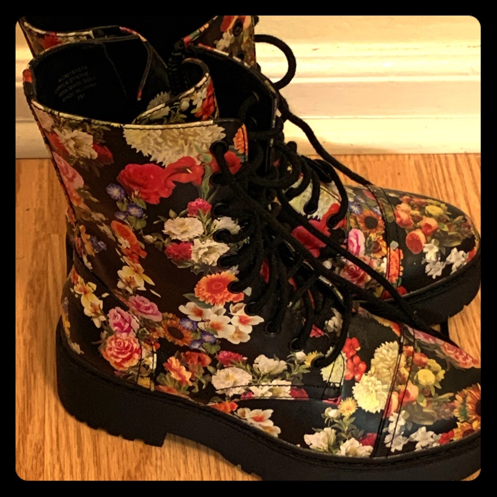 Dolls Kill California Poppy Combat Boots